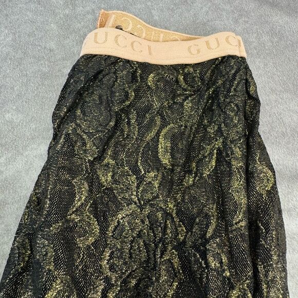Gucci Floral Metallic Lace Tights Small - Picture 5 of 10